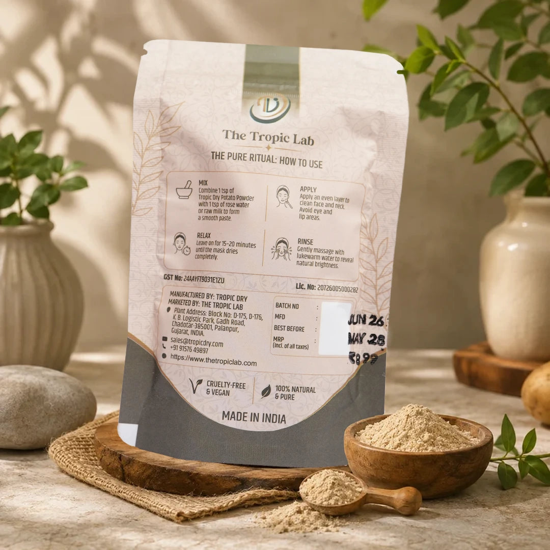 Raw Potato Brightening Powder for Face Tan